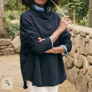 Frank & Eileen Funnel Neck Sweatshirt - Size Small - Dark Blue